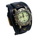 New Men Punk Retro Simple Fashion Pin Buckle Strap Leather Watch Retro Watch Wide Leather Bracelet Watch Gift Reloj Hombre. 