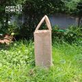 Jute Shopping Bag, Natural & Red, 10"x12".