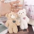 【Lejia】Simple Cute Bear Keychain Cute Teddy Bear Rabbit Bag Phone for Children Girls Cartoon Doll Small Gifts. 