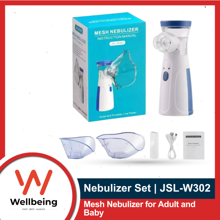 Mesh Nebulizer JSL-W302 for Adult and Baby Mini Silent Steam Nasal Humidifier Inhaler Tools Nebulizer Asthma
