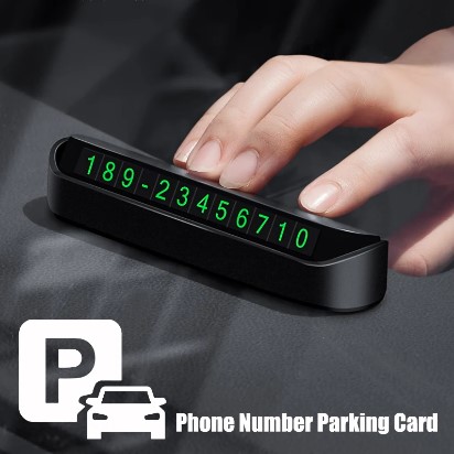 Temporary Car Parking Card Black Color