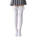 Womens Japanese Anime Thigh High Socks Lolita Gothic Lace Ruffles Trim Stockings.