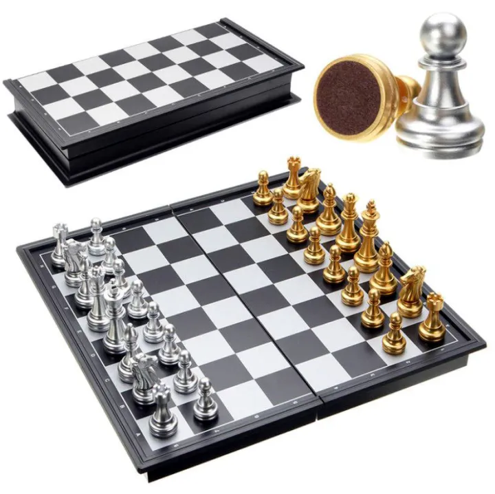 Chess%20Game%20Silver%20Gold%20Pieces%20Folding%20Magnetic%20Foldable%20Board%20Contemporary%20Set%20Fun%20Family%20Board%20Games%20Gifts%20-%20Image%202