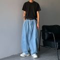 Japanese-StylecityboyJeans Men's National Fashion All-Match Loose Cargo Wide LeginsMen's and Women's Casual Pants.
