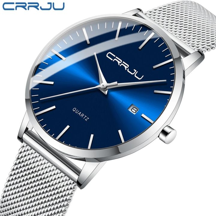 CRRJU%20Watch%20for%20Men,%20Stainless%20Steel%2040mm%20with%20Mesh%20Strap%20Mens%20Watches,Classic%20Ultra%20Slim%207mm%20Men's%20Wrist%20Watches%20Automatic%20-%20Image%203