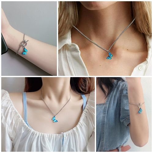Blue Butterfly Bracelet For Woman