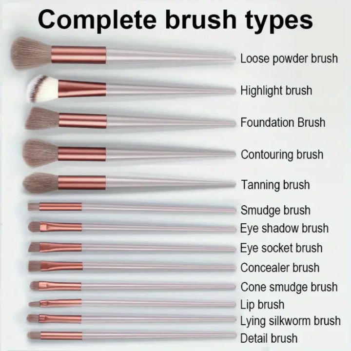 13Pcs%20Premium%20Makeup%20Brushes%20Set%20for%20Cosmetics%20Foundation%20Blush%20Powder%20Eyeshadow%20Kabuki%20Blending%20Makeup%20Brush%20Beauty%20Tool%20-%20Image%202