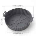 Reusable Silicone Air Fryer Liner with Handles Square Non-Stick Silicone Baking Tray, Heat Resistant Food Grade Silicone Basket Insert for Air Fryers, Oven, Microwave & Dishwasher Safe.