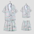 Daily Men Sets Short Sleeve Hawaiian Shirt And Shorts Chinese Mahjong Printing Casual Shirts Beach Two Pieces Suit Fashion Wear. 