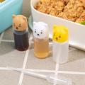 4PC/SET Mini Sauce Bottles Cartoon Portable Seasoning Ketchup Bottles Salad Dressing Containers Bento Lunch Boxes Kitchen Jars.