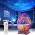 LED Star Projector Dinosaur Egg Galaxy Projector with Bluetooth Speaker with White Noise,for Gift Decor Party Theatre.