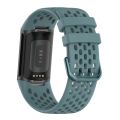 Solid Color Breathable Sports Silicone Watch Band For Fitbit Charge 6.