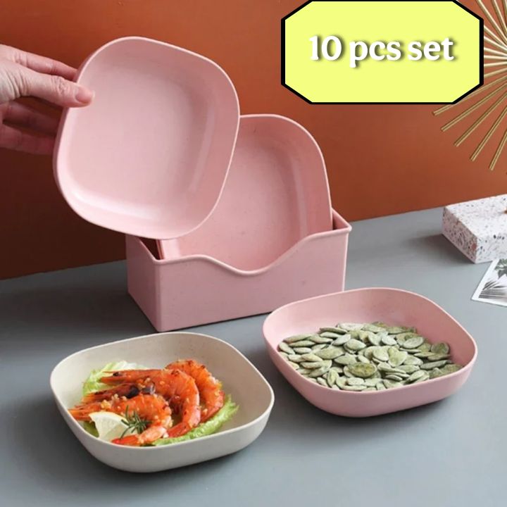 10Pcs%20Square%20Wheat%20Straw%20Plates%20Salad%20Bowl%20Reusable%20Food%20Serving%20Dishes%20with%20Rack_Best%20Rate%20-%20Image%202