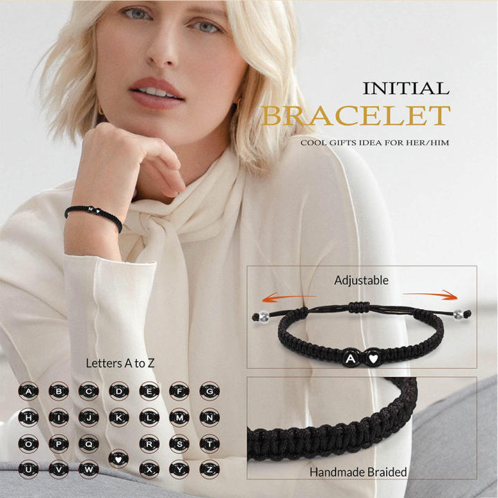 Black%20And%20White%20Peach%20Heart%2026%20Letter%20Woven%20Bracelet%20Simple%20And%20Versatile%20Ins%20Style%20Love%20Couple%20Bracelet%20Bracelet%20Bracelet%20-%20Image%206