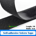 1M × 3cm Self Adhesive Hook and Loop Velcro Tape Double Sided Sticky Back Velcro Strip (Black).