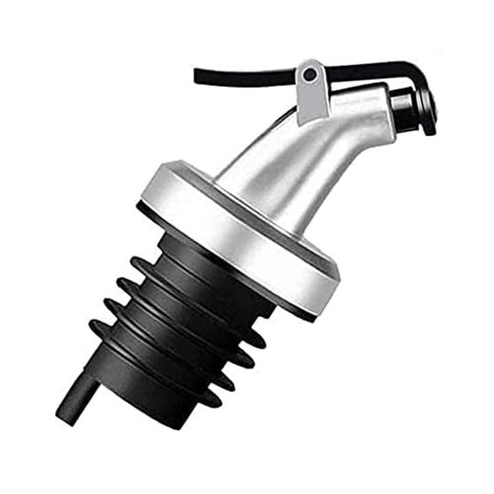 1 pcs Oil Bottle Cap Dispenser Nozzle Stopper Pourer Leak-Proof Oil Bottle Suitable for bottles with a inner diameter of 14-18mm (Black and Silver)
