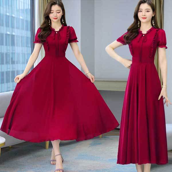 Women%20New%20Attractive%20Stylish%20Premium%20Quality%20Neck%20Design%20Weightless%20Georgette%20One%20Piece%20Long%20Kurti%20-%20Image%202