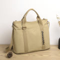 New cross-border women's bag, large capacity canvas handbag, simple casual shoulder bag, fashionable short-distance lightweight travel bag.