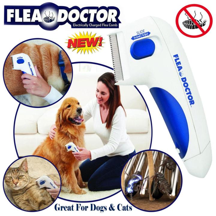 Flea Doctor Electronic Flea Comb Perfect for Dogs & Cats, Kills & Stuns Fleas