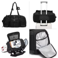 OZUKO 9834 Large 46L Travel Duffel Bag Sports Gym Waterproof Carry-on Backpack With Shoe Compartment(Black). 