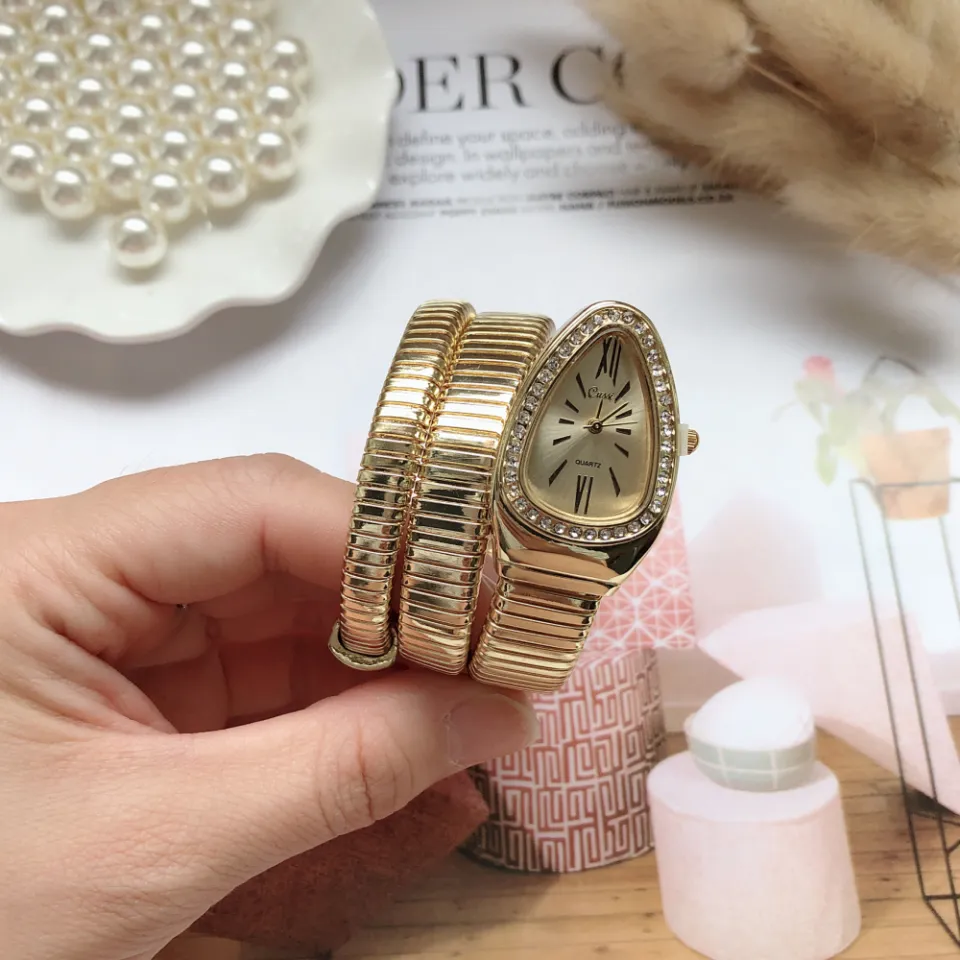 Reloj Mujer 2021 New Luxury Gold Watch Women Snake Winding Watches