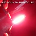 6012BA 2B3C RED DC 12V 5W COB SMD LED Light Chip Ultra Bright Red Color 5 Watt LED Light Panel Mount Aluminum Base With Resistor For Solar Panel Flood Light Household Garden.