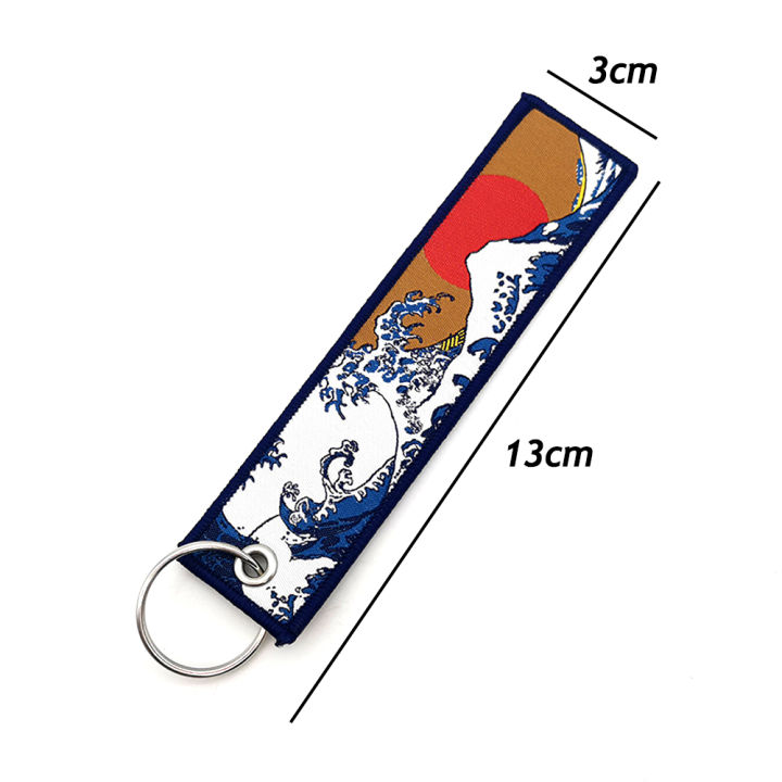 JDM%20Car%20Fabric%20Keychain%20Key%20Ring%20Hokkaido%20waves%20Key%20Tag%20Kanagawa%20Surfing%20Embroidered%20Key%20Chain%20Man%20Automotive%20Accessories%20-%20Image%203