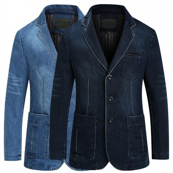 Blazers%20Jacket%20Men%20Casual%20Denim%20Slim%20Pocket%20Splicing%20Coat%20Men's%20Long%20Sleeve%20Single-Breasted%20Turn-down%20Collar%20Blazers%20Jacket%20-%20Image%203