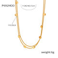 Flowers, the same fashion, bead chain, necklace, Queen Mother's personality, versatile, titanium steel, delicate temperament, double-layer clavicle chain. 