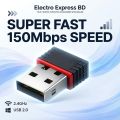 150Mbps USB WiFi Adapter 2.4GHz Wireless Network LAN Card for PC Laptop | Plug & Play Driver-Free for Windows 10/11 PC Laptop – Electro Express BD. 