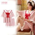 Kawaii Pajamas Pyjamas Women Plus Size Cute Princess Style Home Sleepwear Sailor Nightgown Moon Pink Bows Shorts Sets Pajama Set.