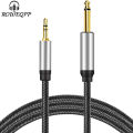 ROWEQPP 3.5mm TRS To 6.5mm TS Cable Mono To Stereo Interconnect Adapter Cable 1.5 Meter Compatible For IPhone PC Home Stereo System. 