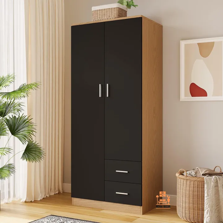 Stylish%202%20Door%202%20Drawer%20Almirah%20Wardrobe%20with%20Hanging%20Rail%20Wooden%20Clothes%20Storage%20Cupboards%20Unit%20for%20Bedroom%20Furniture%20-%20Image%204