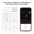 Tuya ZigBee Smart Scene Switch 4 Gang 12 Scene Switch Push Button Smart Life Controller Works With 2MQTT And ZigBee Gateway.