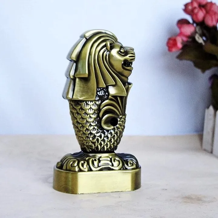 AUGEN%20Antique%20Finish%20Singapore%20Souvenir%20Merlion%20Metal%20Miniature%20Statue%206.5"%20(9323)%20-%20Image%204
