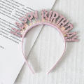 Cake Decoration Birthday Party atmosphere Goddess Adult children Laser Shiny birthday letter hair hoop birthday hat. 