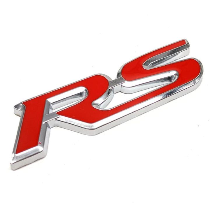 1 Pcs 3D Metal RS Logo car emblem Rear Trunk