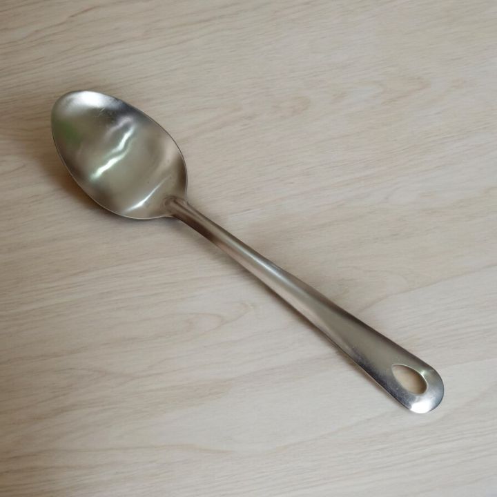 Silver 10 Inch Stainless Steel Serving Spoon, Non-Magnetic. Ideal for ...