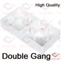 Molded PVC Box Double Gang PVC Back Box For Gang Switch Gang Socket 172x85x33mm Faceplate Wall Mount Switch Socket White PVC Deep Box. 