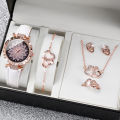 Elevate Your Style with This Women's Heart Diamond Jewelry and Designer Watch Set for Girls Luxury Stylish Watch. 