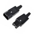 Rewireable IEC BX-09 BX-10 250V 10A Male Female Inline Socket & Plug Connector. 