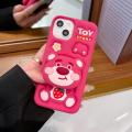 For iPhone 15 Pro Max 15 11 12 Pro 13 14 Pro Max 13Pro 3D Stitch Kitty Face Grip Tok Holder Cartoon Silicon Soft Phone Case.
