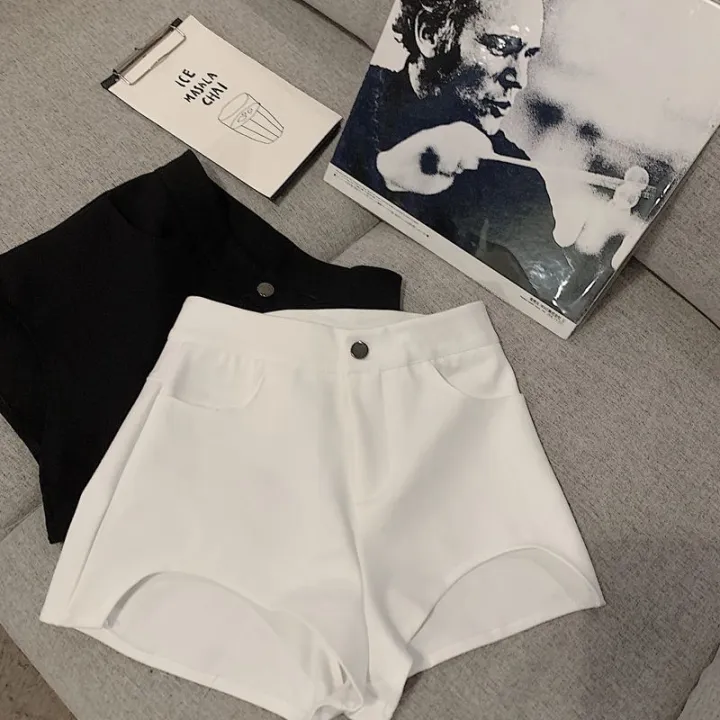Suit%20Hot%20Girl%20White%20Super%20Short%20Shorts%20High%20Waist%20Casual%20PantsinsWomen's%20All-Matching%20Autumn2023New%20Split%20Hot%20Pants%20-%20Image%204