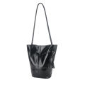 Paloma Wool first layer of oil wax cowhide vintage one-shoulder crossbody tassel bucket bag white Baihe same women's bag.