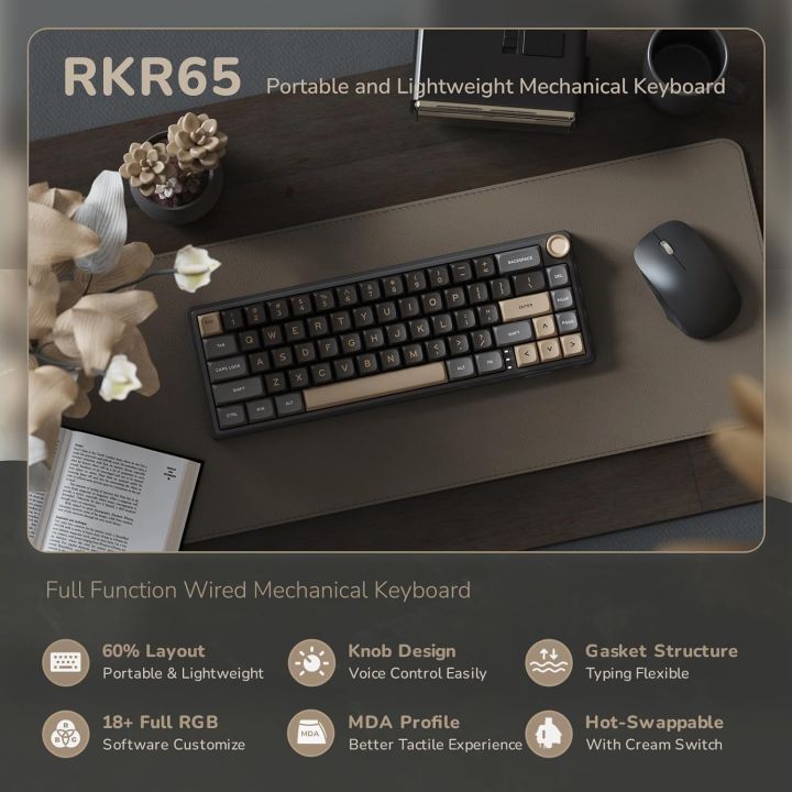 ROYAL KLUDGE RK R65 Gasket RGB Hot swappable Wired-knob Style Mechanical  keyboard II plug and play with computer or xbox or console | Daraz.com.bd