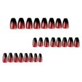 【The Edge of Beauty】SUMMER 24 pcs ZC Armor Red Nail Art Black French Nail Removable Nail Nail Nail Full Sticker Press On Nails. 