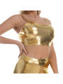 Spring flowers Women's   Camisole, Spaghetti Straps Sleeveless Metallic Laser Color Cropped Cami Tops. 