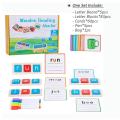 CVC Letter Spelling Block Flash Cards Game English Words Early Learning Educational Puzzle Game for Kids Montessori Wood Toy Vnce Lncei. 