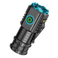 The new cross-border strong light long-beam flashlight is bright and mini portable small flashlight, outdoor multi-functional clamp cap lamp flashlight.