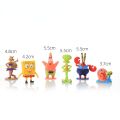 Spongebob Children Birthday Gifts Set Action Figures Cartoon Mini Dolls Fish Tank Decoration Landscaping Aquarium Accessories. 